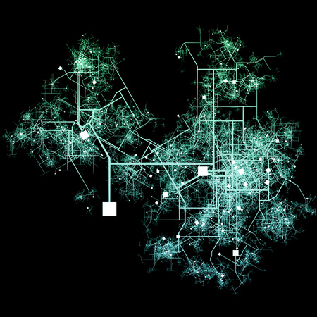 City Map of a Fictional Town Roads and Streetsの写真素材
