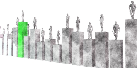 Career Growth and Standing Above the Restの写真素材