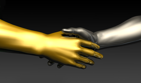 Business Handshake Between Two Companies or Partiesの写真素材