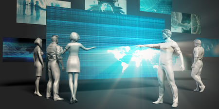 Business Reporting Concept with Virtual Presentation Backgroundの写真素材