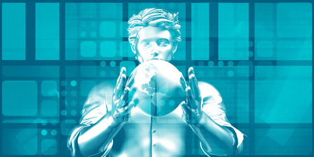 Distribution Network and Global Tracking Platform Artの写真素材