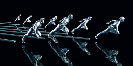 Concept of Teamwork with a Business Team Racing Togetherの写真素材