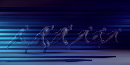 Successful Business Team Moving Forward as Abstract Backgroundの写真素材