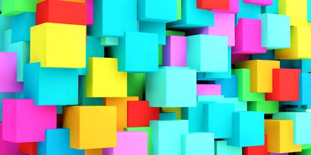 Colored Cubes Colorful Abstract Background Artの写真素材