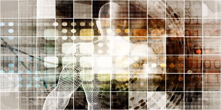 Futuristic Digital Network with Data Communication Artの写真素材