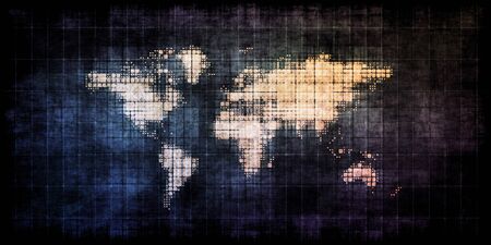 Fractured World Divided and Dissolving Map Conceptの写真素材