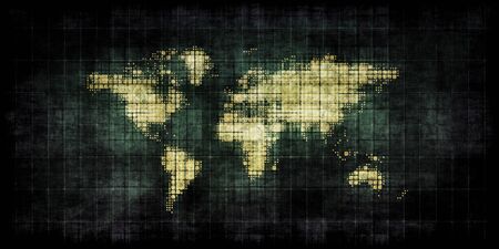 Global Pollution with Grunge World Map Conceptの写真素材