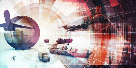 Package Delivery System Worldwide Logistics Business Concept