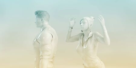 Angry Boss Arguing with Business Professional Staff Conceptの写真素材