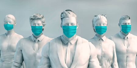 Healthcare Workers Standing Together United with Face Masks