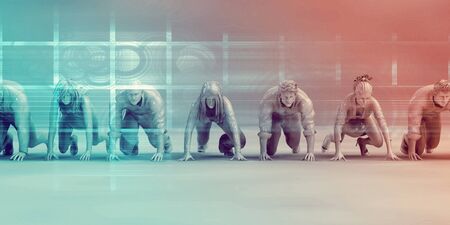 Recruiting Concept with Potential Job Candidates Standing for Interviewの写真素材