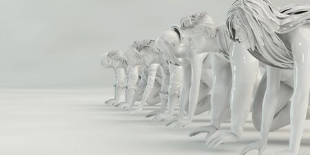 Business Success Concept with Running Men Artの写真素材