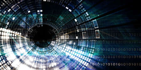 Digital Background Black with Blue and Orange