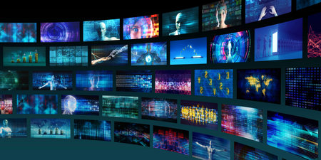 Technology Abstract Background with Tech Startup Industry Conceptの写真素材
