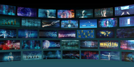 Futuristic Art Abstract With Digital Technology Themeの写真素材