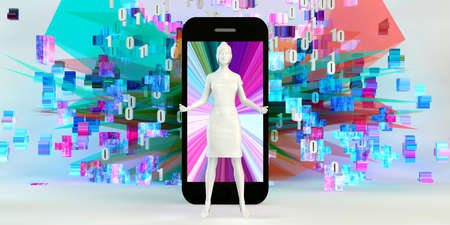 Smartphone Entertainment Multimedia Content as a Technology Industryの写真素材