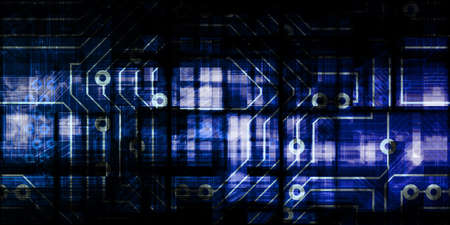 Digital Data on a Abstract Technology Backgroundの写真素材