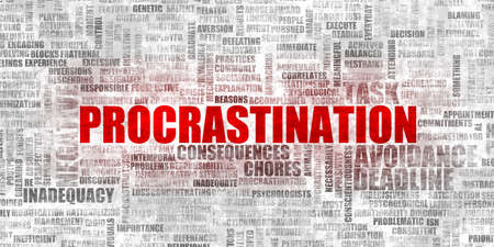Procrastination and a Lazy Procrastinator Concept Abstract Backgroundの写真素材