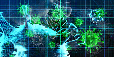 Virology Study of Virus Science Concept Backgroundの写真素材
