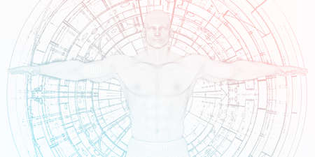Extended Reality Virtual Environment Interpolated Background Conceptの写真素材
