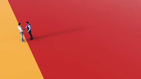 Corporate Background with Two Business People Shaking Hands Conceptの写真素材