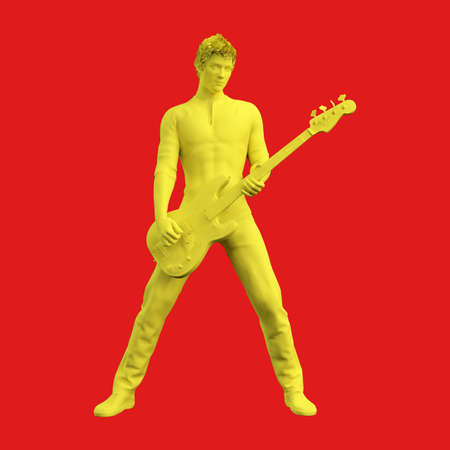 Bass Player Musician Playing in Concert Conceptの写真素材