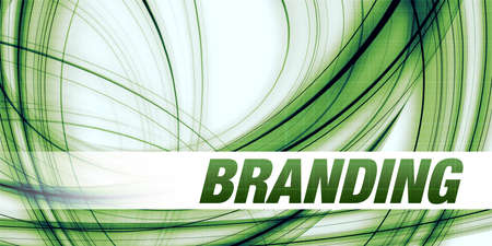 Branding Concept on Green Abstract Backgroundの写真素材