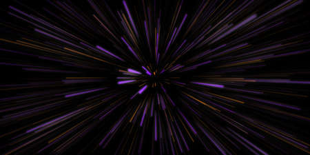 Purple Orange Speed Abstract with Glowing Energy Linesの写真素材