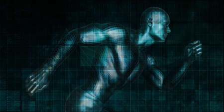 Futuristic Web Cyber Data Grid Color Backgroundの写真素材