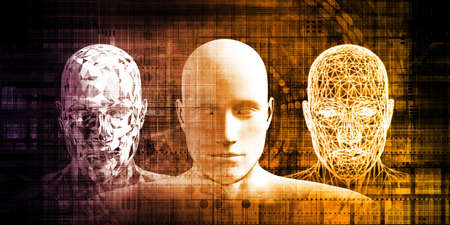 Self Learning Technology with Artificial Intelligence Brain Stemの写真素材