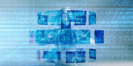 Futuristic Graph and Chart Data for Businessの写真素材