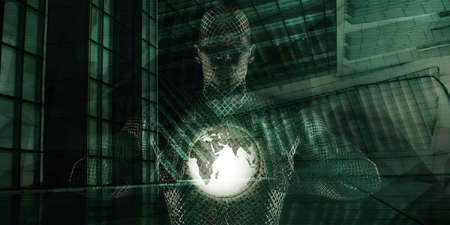 Global Communication from a Computer with a PCの写真素材