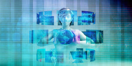 Scientific Research Concept as Futuristic Technology Abstractの写真素材