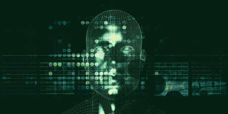 Futuristic Technology with Human Brain Chip Solutionの写真素材