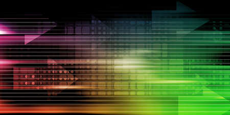 Technology Network with Futuristic Graph Chart Conceptの写真素材
