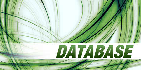 Database Concept on Green Abstract Backgroundの写真素材