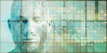 Machine Learning AI Artificial Intelligence Abstract Conceptの写真素材