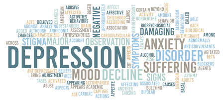 Depression as a Mental Illness Disorder Concept Backgroundの写真素材