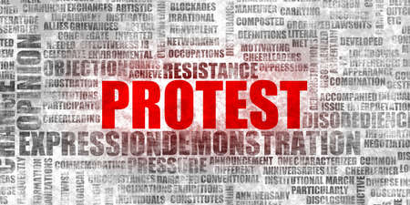 Protest Concept as an Abstract Background Bannerの写真素材