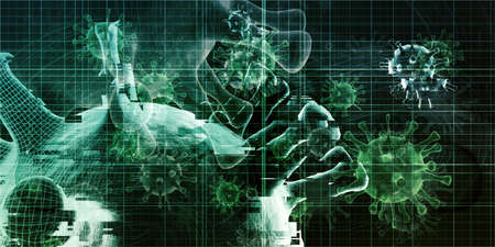 Virus Organism Pathogen and Epidemic Concept Backgroundの写真素材