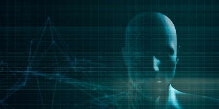 Mind Brain Code as Data Visualization Concept Artの写真素材