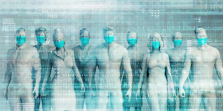 Business People Wearing Medical Masks to Prevent Spread of Virusの写真素材