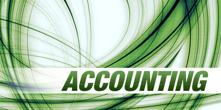 Accounting Concept on Green Abstract Backgroundの写真素材