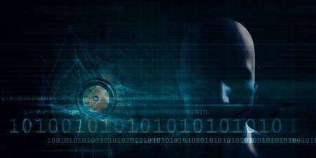 Futuristic Science as a Digital Background Artの写真素材