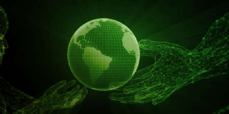 Environmental Friendly Global Green Technology Movement Conceptの写真素材