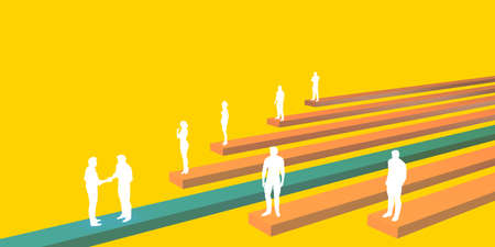 Recruiting Concept with Potential Job Candidates Standing for Interviewの写真素材