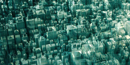 Future Living and Innovation in a Virtual Reality Conceptの写真素材
