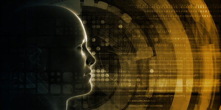 Artificial Intelligence AI illustration background.の写真素材