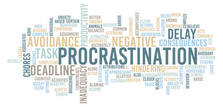Procrastination words abstract background.の写真素材