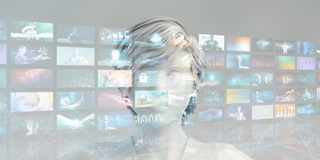 Digital Abstract Background as a Virtual Graphic Conceptの写真素材